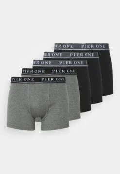 Pier One 5 Pack - Onderbroeken -Black/Mottled Dark Grey