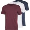 Pier One 3 Pack - T-Shirt Basic - Mottled Bordeaux/White/Blue -Pier One Mannenmode 1a1b68220b7042e3b86fe00c310634af