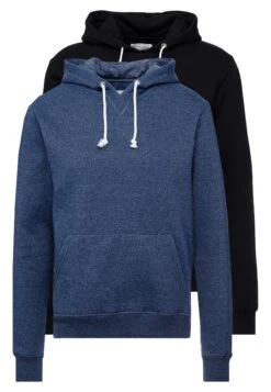 Pier One 2 Pack - Hoodie - Dark Blue/ Black -Pier One Mannenmode 2243d25cf60042cb8551926a837bf9cb