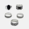 Pier One 5 Pack - Ring - Silver-Coloured -Pier One Mannenmode 65768a75a5d543ca91b10f69f03754c4