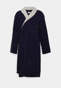 Pier One Shawl Towel Bathrobe - Badjas -Dark Blue -Pier One Mannenmode 67f610d064e84b5daaa9a12f82d45b4b