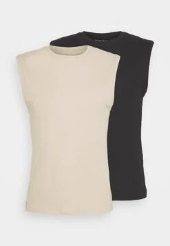 Pier One 2 Pack - Top -Black/Beige -Pier One Mannenmode 68dea534ffce4769b2985a3a6bfd64b2