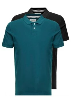 Pier One 2 Pack - Poloshirt - Petrol/Black -Pier One Mannenmode 6a81d40f00cf49c7b1224c1fa409f937