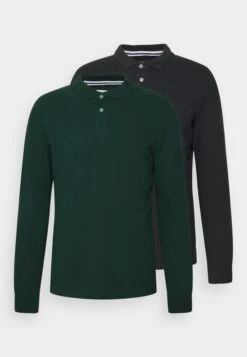 Pier One Long Sleeve 2 Pack- Poloshirt - Dark Grey/Khaki -Pier One Mannenmode 797d6a7ee480495b8e72e1155193494c