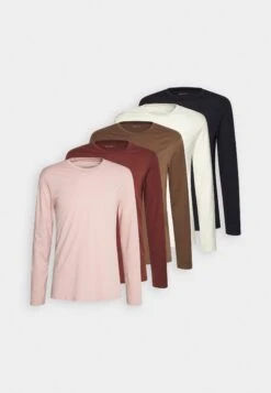 Pier One 5 Pack - Longsleeve - Off-White/Mauve/Brown -Pier One Mannenmode b8e45d0b40634cbaac3eb14e9c373a5b