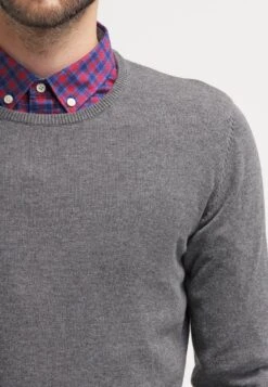 Pier One Basic Crewneck - Trui - Dark Grey Melange -Pier One Mannenmode c1b29baf2944429ea88183988b30aa5a