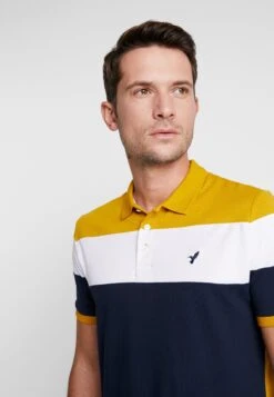 Pier One Poloshirt - Dark Blue/Mustard -Pier One Mannenmode cf6c6e70fc1646b69c258ce52b28f46a