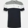 Pier One Poloshirt - Grey/White/Dark Blue -Pier One Mannenmode d674a78374b048d99cc3fdce5505c45a