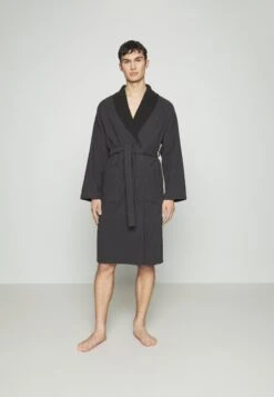 Pier One Shawl Towel Bathrobe - Badjas - Dark Grey -Pier One Mannenmode d74acb5b72bf4a45a923d6b0a18d6eaf